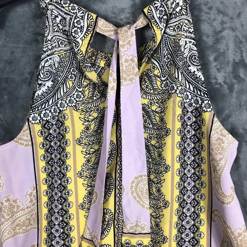 New York And Company Tops Medium Women’s Yellow And Lavender Shirt - Picture 11 of 14
